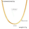 Wholesale Jewelry Semiround Lace Inlaid With White Shellfish Geometric 316L Stainless Steel Goldplated Necklace