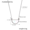 Wholesale Jewelry Semiround Lace Inlaid With White Shellfish Geometric 316L Stainless Steel Goldplated Necklace