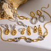 Wholesale Jewelry Set Electroplated Geometric Stainless Steel Earrings And Necklace For Women