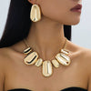Wholesale Jewelry Set Exaggerated Water Drop Pendant Necklace Electroplated Alloy Geometric Pattern For Women