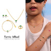 Wholesale Jewelry Set For Women And Kids Fashionable Ferris Wheel Design Stainless Steel And Titanium Steel Electroplated Crown Pendant Necklace Ring Earrings Bracelet