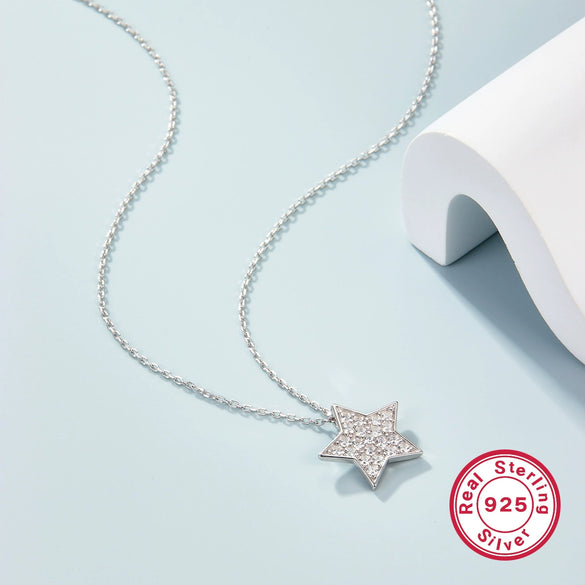 Wholesale Jewelry Set 925 Silver Light Luxury Style With Star Pattern And Zircon Inlay For Women