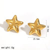 Wholesale Jewelry Set Stainless Steel Electroplated Fivepointed Star Earrings And Ring For Women