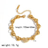 Wholesale Jewelry Set Stainless Steel Geometric Multi Ring Pig Nose Buckle Chain Necklace Bracelet For Women With Pvd Furnace Vacuum Real Gold Plating