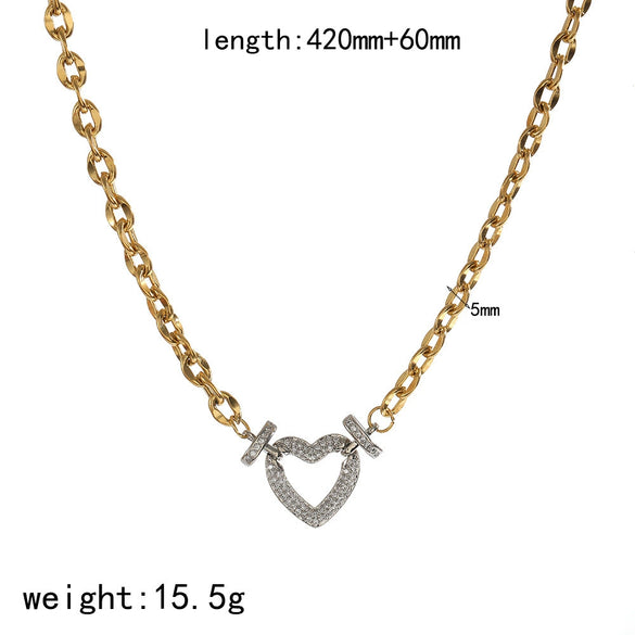 Wholesale Jewelry Set Stainless Steel Geometric Multi Ring Pig Nose Buckle Chain Necklace Bracelet For Women With Pvd Furnace Vacuum Real Gold Plating