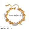 Wholesale Jewelry Set Stainless Steel Geometric Multi Ring Pig Nose Buckle Chain Necklace Bracelet For Women With Pvd Furnace Vacuum Real Gold Plating