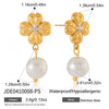 Wholesale Jewelry Set Stainless Steel Titanium Steel Electroplated Heart Four Leaf Clover Plants And Flowers Pattern Women's Earrings Necklace