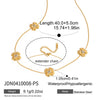 Wholesale Jewelry Set Stainless Steel Titanium Steel Electroplated Heart Four Leaf Clover Plants And Flowers Pattern Women's Earrings Necklace