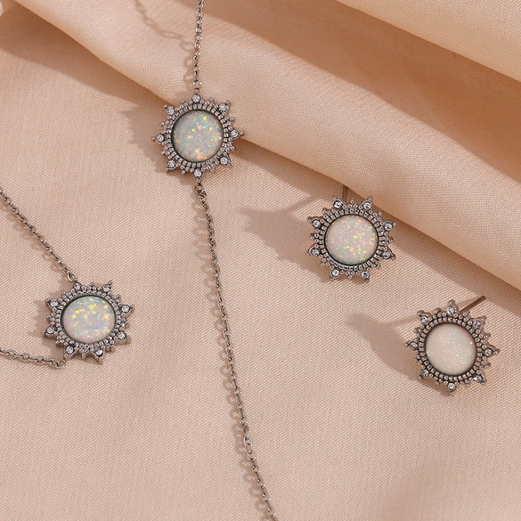 Wholesale Jewelry Set Stainless Steel With Stars Sun Moon Clouds Universe Pattern For Women