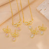 Wholesale Jewelry Set Titanium Steel Love Bow Design With Diamonds For Women