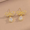 Wholesale Jewelry Set Titanium Steel Love Bow Design With Diamonds For Women