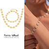 Wholesale Jewelry Set With Ferris Wheel Oil Drop Daisy Flower And Sunflower For Women Stainless Steel And Titanium Steel Electroplated