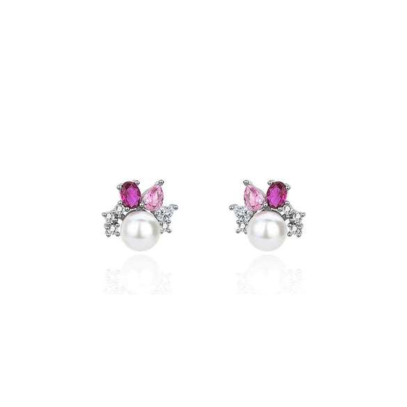 Wholesale Jewelry Set With Freshwater Pearls S925 Sterling Silver Pink Pendant Earrings Round Shape Casual Fashion For Women