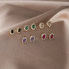 Wholesale Jewelry Set Zircon Copper Microinlaid Plant Flowershaped Electroplated For Women