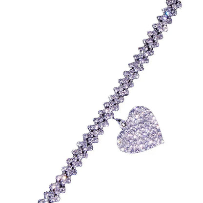 Wholesale Jewelry Sexy Heart Shape Alloy Rhinestones Anklet