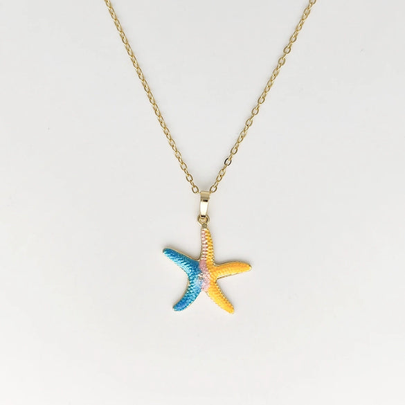 Wholesale Jewelry Shell Enamel Oil Drop Geometric Brass Handmade Pendant Necklace For Women