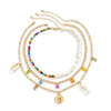 Wholesale Jewelry Shell Rice Beads Alloy Geometric Cross Chain Necklace For Women Electroplated