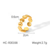 Wholesale Jewelry Shell Stainless Steel Goldplated Geometric Animal Zodiac Mermaid Oil Drop Open Ring