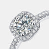 Wholesale Jewelry Silver Classic Square Moissanite Inlay Women's Wedding Ring