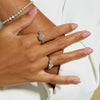 Wholesale Jewelry Silver Classic Square Moissanite Inlay Women's Wedding Ring