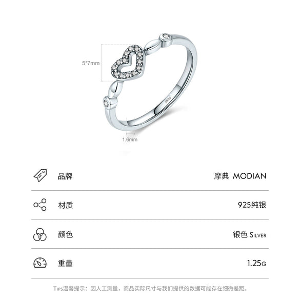 Wholesale Jewelry Silver Cool Style Heartshaped Ring For Women