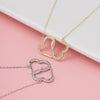 Wholesale Jewelry Silver Double Love Zircon Inlaid Geometric Necklace Electroplated For Women