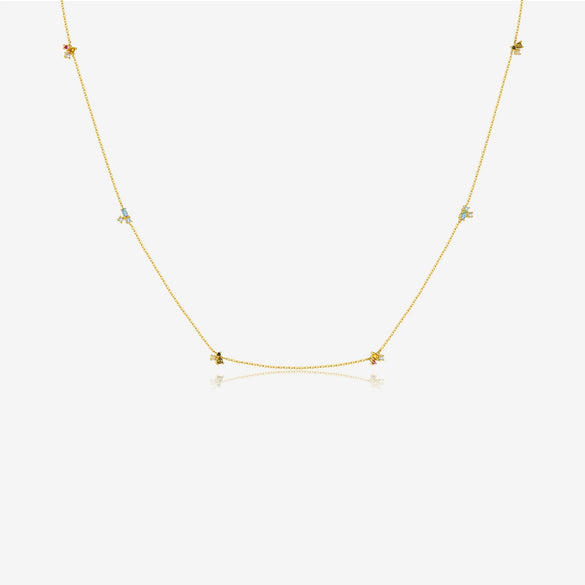 Wholesale Jewelry Silver Electroplated Hanging Long Chain Necklace With Cross Pattern