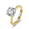 Wholesale Jewelry Silver Geometric Diamond Ring With Electroplating For Women