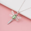 Wholesale Jewelry Silver Geometric Dragonfly Pendant Necklace With Electroplating