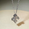 Wholesale Jewelry Silver Geometric Pendant Necklace Set With Diamonds O Word Chain