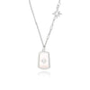 Wholesale Jewelry 925 Silver Geometric Star Square Shield Bead Necklace With Electroplating For Women Retro Cold Style