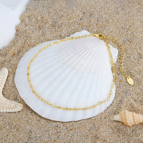 Wholesale Jewelry Silver Geometric Style Butterfly Chain Adjustable Anklet