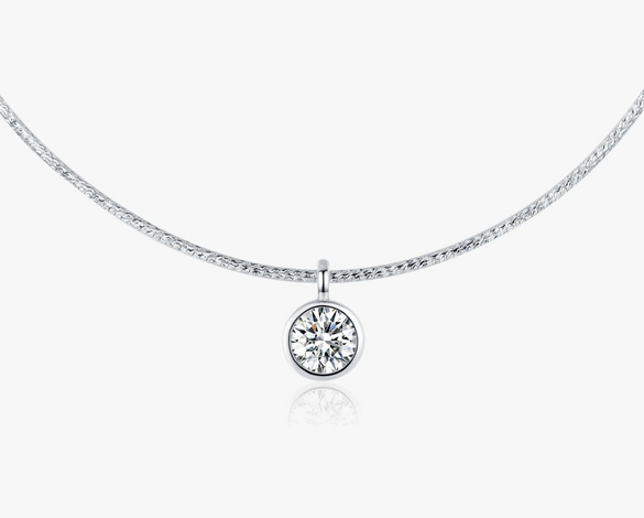 Wholesale Jewelry Silver 925 Geometric Style Single Diamond Casual Clavicle Necklace For Women