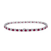 Wholesale Jewelry Silver Geometric Tennis Chain Bracelet With Red Zircon Electroplated