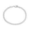 Wholesale Jewelry Silver 925 Geometric Thin Floral Side Chain Necklace