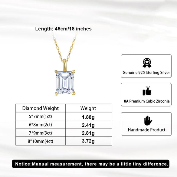 Wholesale Jewelry 925 Silver Geometric Zircon Pendant Necklace With Electroplating And Sugar Cube Shape