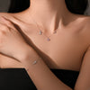 Wholesale Jewelry Silver 925 Heart Puppy Geometric Style Bracelet Set With Diamonds Platinum 18K Gold Electroplated For Women