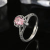 Wholesale Jewelry 925 Silver Inlaid Pink Dropshaped Zircon Pendant Geometric Style Electroplated Necklace For Women