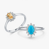 Wholesale Jewelry Silver 925 Inlaid Turquoise Geometric Original Design Ring For Women