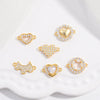 Wholesale Jewelry Silver Inlaid Zirconia Heart Shaped Connector Accessories