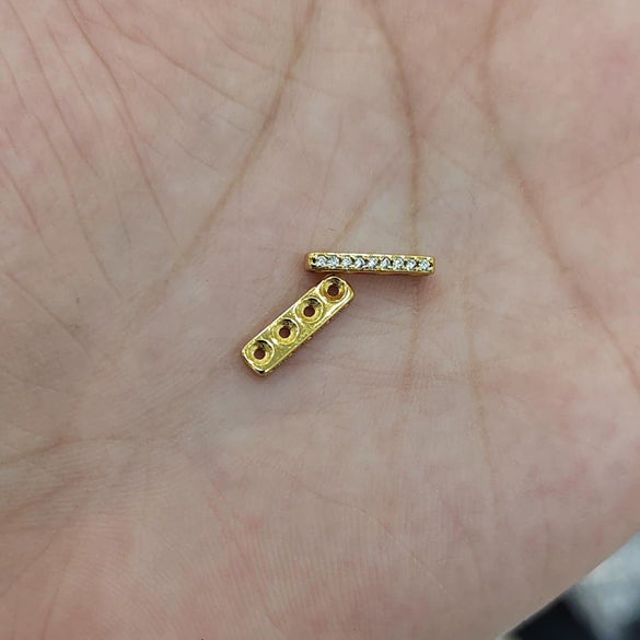 Wholesale Jewelry Silver 925 Inlaid Zirconia Oval Spacer Bead Accessories Simple Style