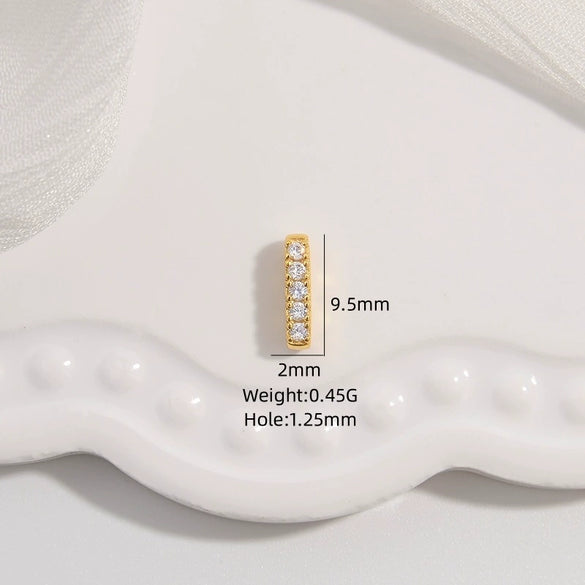 Wholesale Jewelry Silver 925 Inlaid Zirconia Oval Spacer Bead Accessories Simple Style