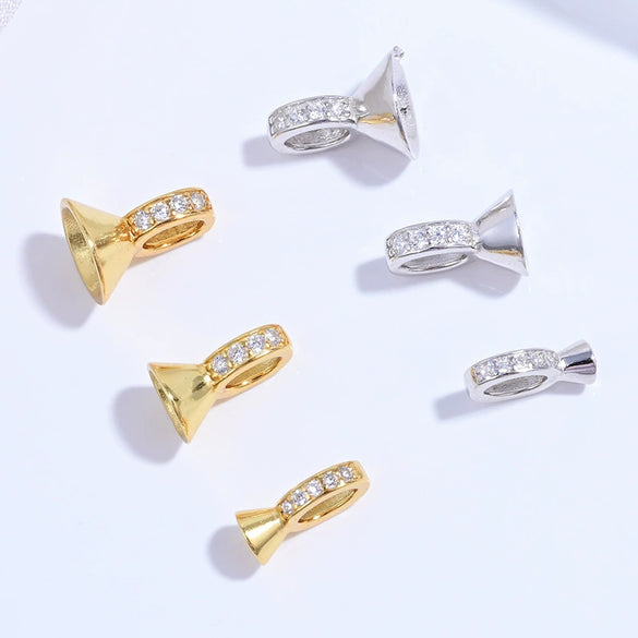 Wholesale Jewelry Silver Leg Buckle Handmade Zirconia Adjustable Clasp For Bracelet And Necklace