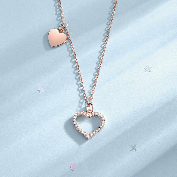 Wholesale Jewelry Silver 925 Love Clavicle Chain With Geometric Pattern For Women