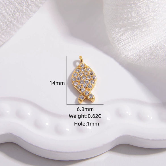 Wholesale Jewelry Silver 925 Love Minimalist Hollow Fivepointed Star Goldfish Pendant With Zirconia Design