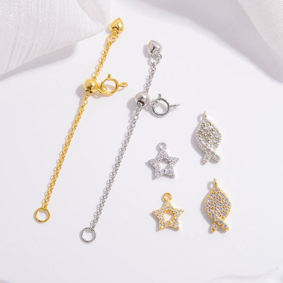 Wholesale Jewelry Silver 925 Love Minimalist Hollow Fivepointed Star Goldfish Pendant With Zirconia Design