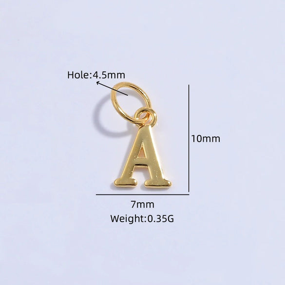 Wholesale Jewelry Silver Minimalist Letter Pendant Electroplated Accessories For Bracelet Necklace Earrings