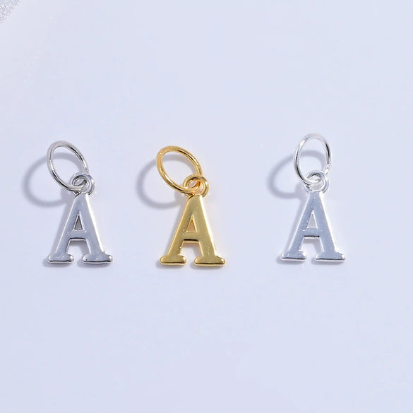 Wholesale Jewelry Silver Minimalist Letter Pendant Electroplated Accessories For Bracelet Necklace Earrings