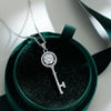 Wholesale Jewelry Silver Moissanite Key Pendant Necklace With Geometric Pattern