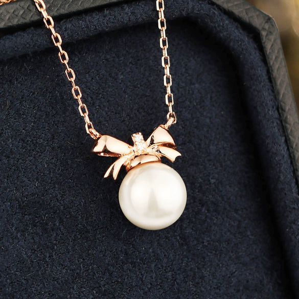 Wholesale Jewelry 925 Silver Natural Freshwater Pearl Geometric Ochain Necklace